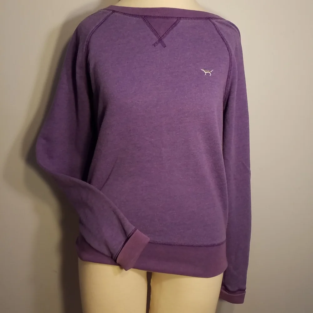 VICTORIA'S SECRET PINK Crewneck Sweatshirt Small Purple - Picture 2 of 5